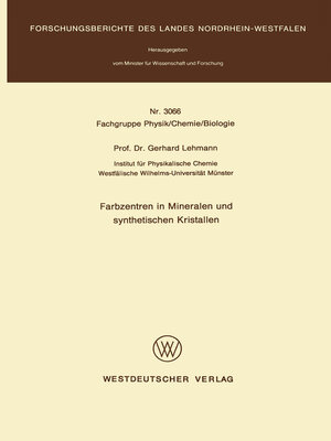 cover image of Farbzentren in Mineralen und synthetischen Kristallen